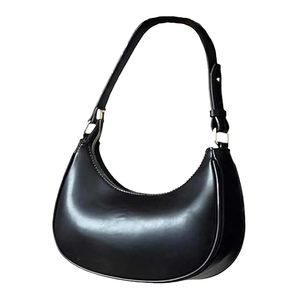 Small Crescent Leather Shoulder Bag Crossbody Clutch Hobo Tote :<